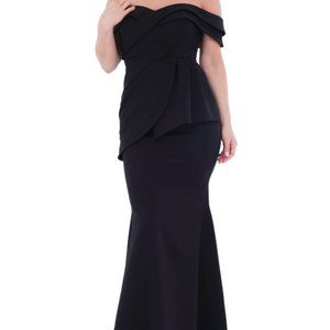 Symphony Black Crepe Sleeveless Maxi Dress, M, EUC